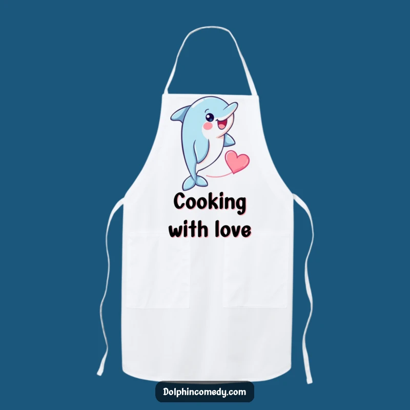 Funny Dolphin Heart Apron: Cook with Love, a Charming Funny Gift
