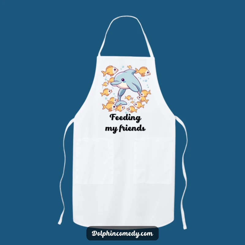 Funny Dolphin Fish Apron - Kitchen Sea Pals Funny Gift