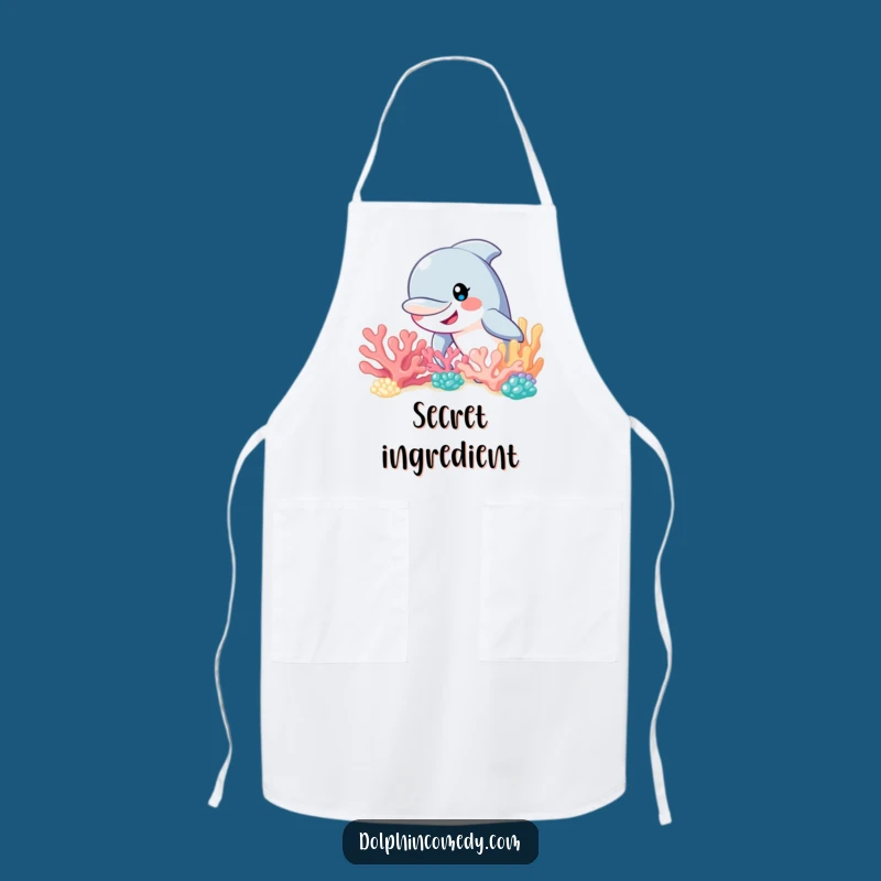 Funny Curious Dolphin Reef Apron: Cook with Underwater Playfulness