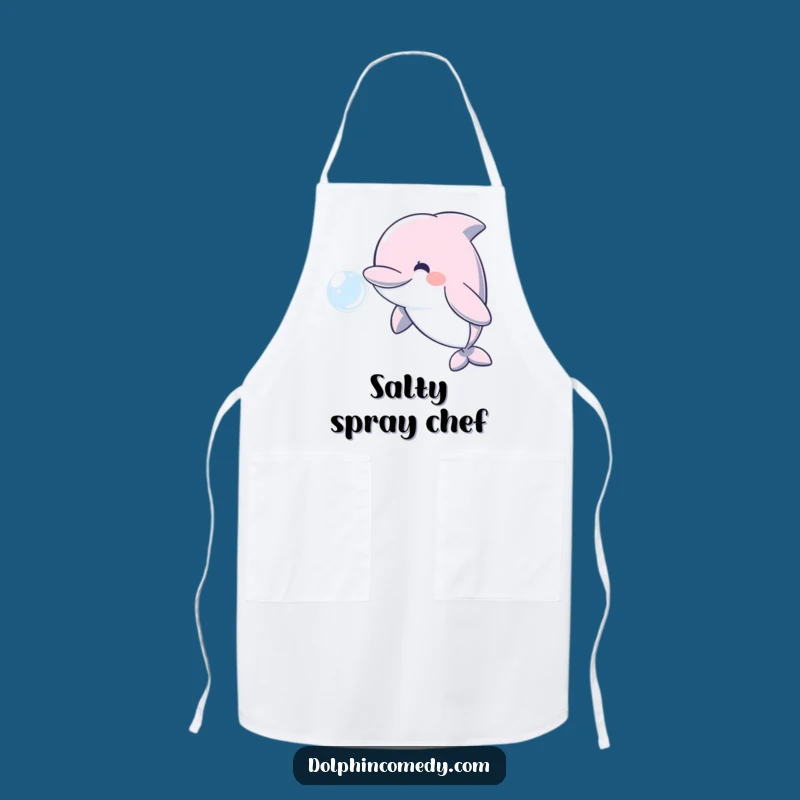 Funny Dolphin Bubble Apron - Chef's Delight with Playful Dolphin, Perfect Kitchen Gift