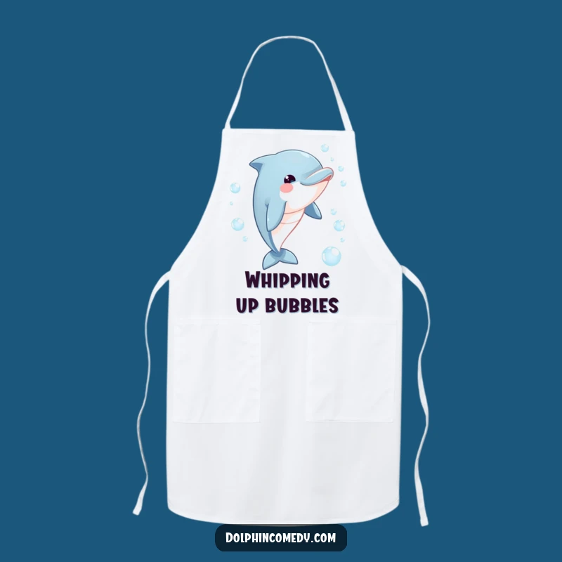 Funny Dolphin Bubble Chase Apron: Cook Up Smiles with This Hilarious Kitchenware