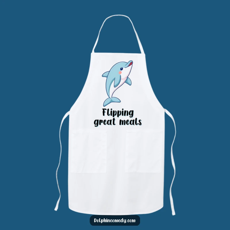 Funny Dolphin Flip Apron - Chef's Energetic Kitchen Accessory