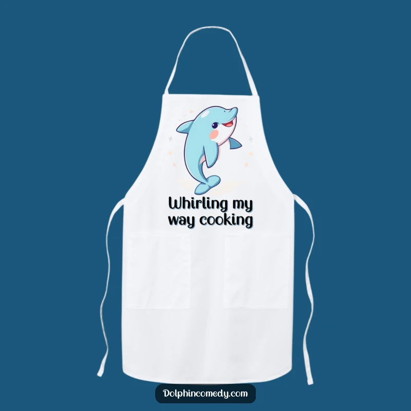 Funny Dolphin Joyful Spin Apron: Cook Up Laughs in the Kitchen, Great Gift