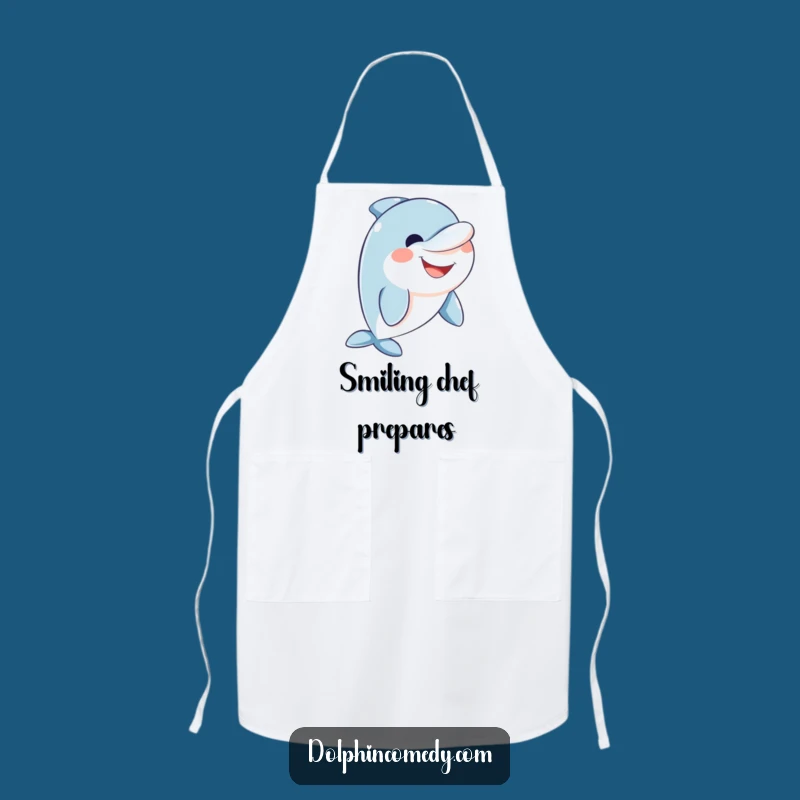 Funny Friendly Dolphin Apron - Wide Smile Cooking Wear
