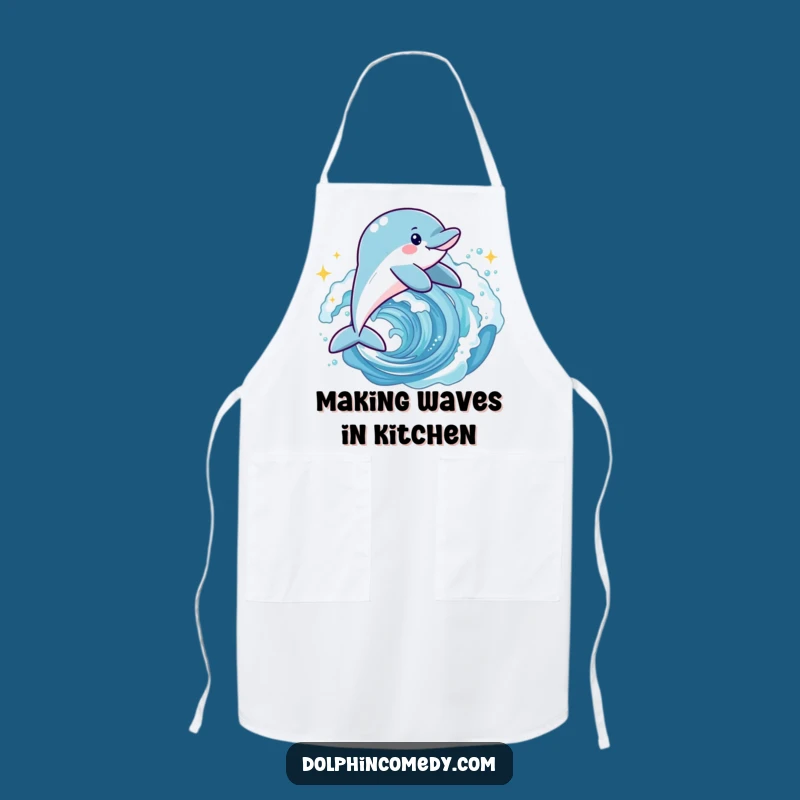 Funny Joyful Dolphin Apron - Leaping Wave Cooking Wear
