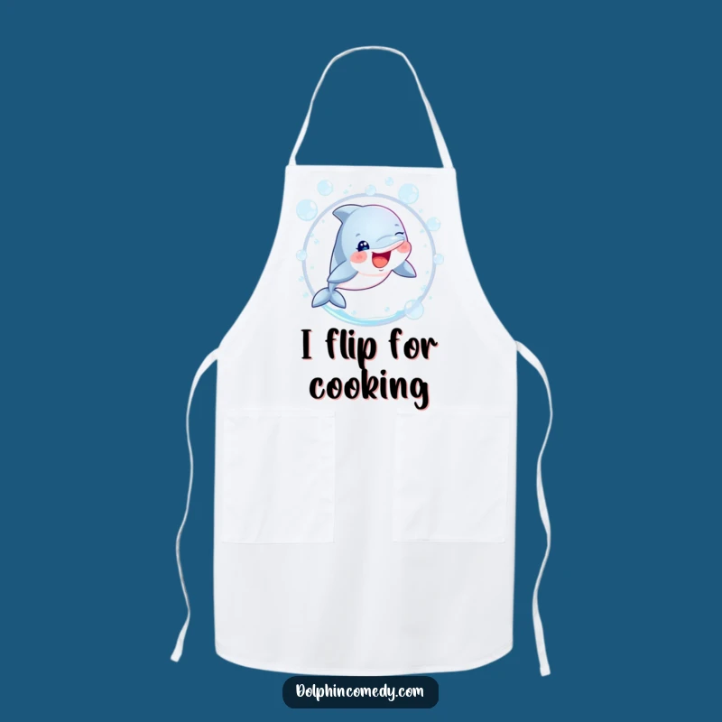 Funny Kitchen Apron: Dolphin Bubble Leap - Chef's Whimsical Accessory