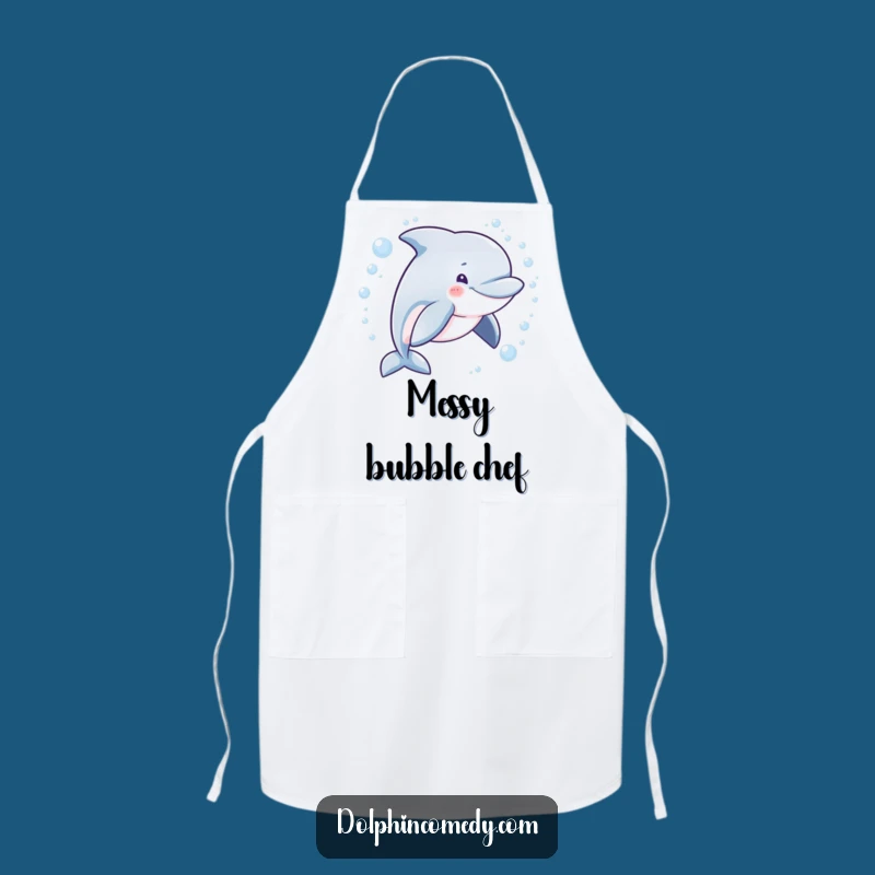 Funny Mischievous Dolphin Apron - Humorous Kitchen Gift for Playful Cooks