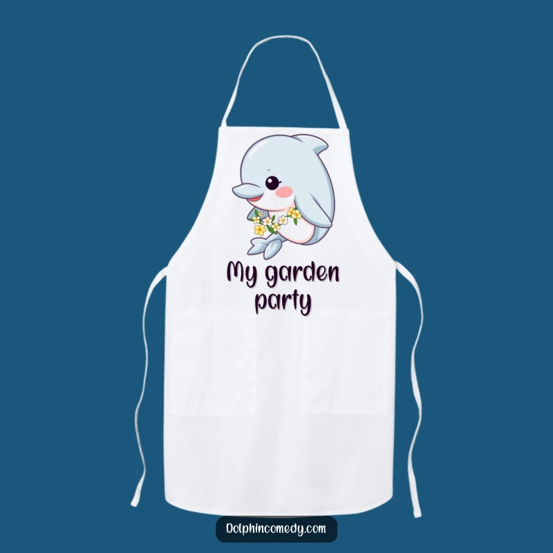 Funny Floral Dolphin Apron: Kitchen Blooms, Perfect Gift for Cooks