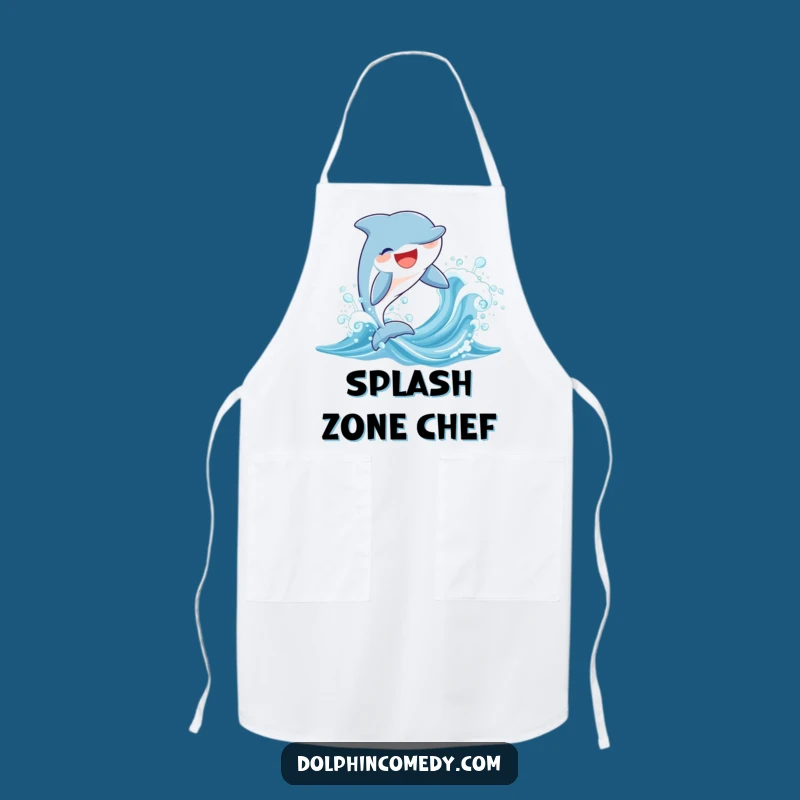 Funny Joyful Dolphin Apron - Humorous Kitchen Gift for Ocean Lovers