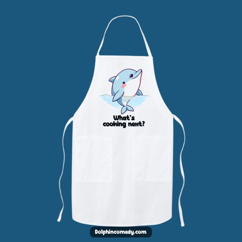 Funny Curious Dolphin Apron: Cook with Curiosity and Hilarious Style