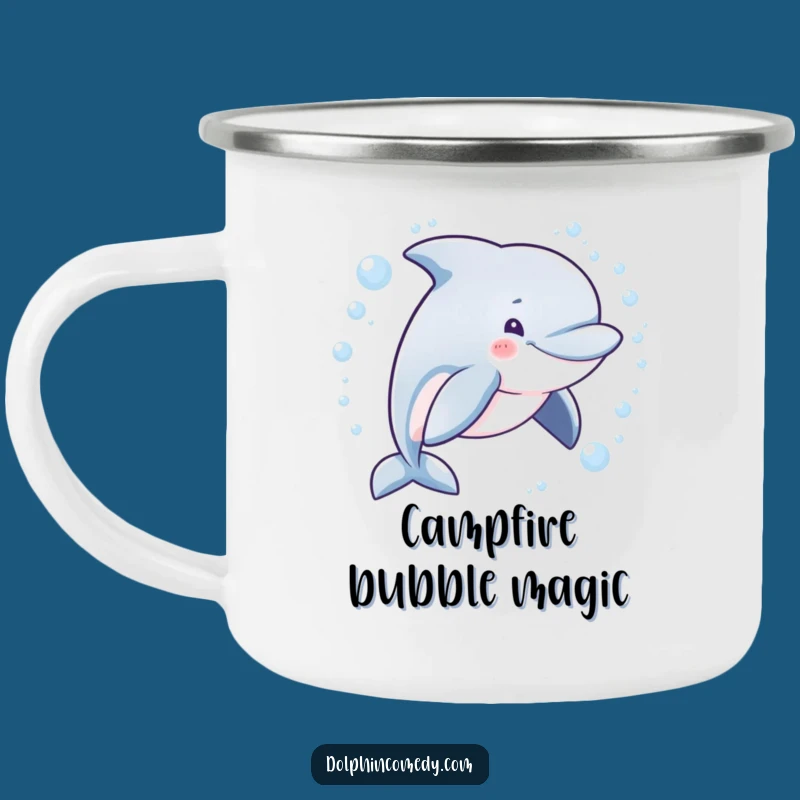 Funny Mischievous Dolphin Camping Mug - Durable Humorous Outdoor Fun