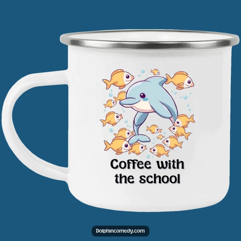 Funny Dolphin Fish Camping Mug - Ocean Friends Funny Gift