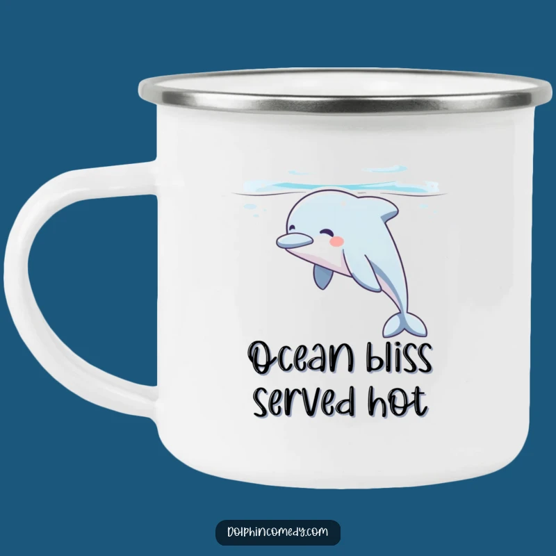 Funny Dolphin Sigh Camping Mug: Durable Underwater Glide, Outdoor Gift
