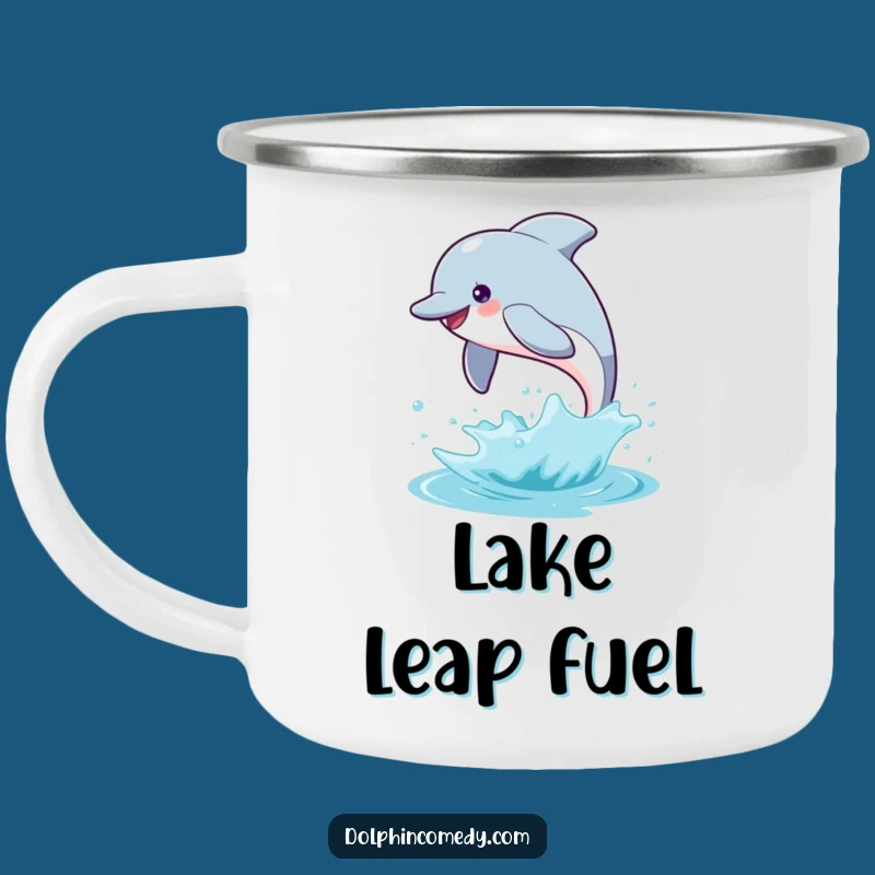 Durable Funny Dolphin Splash Camping Mug a Great Outdoor Funny Gift
