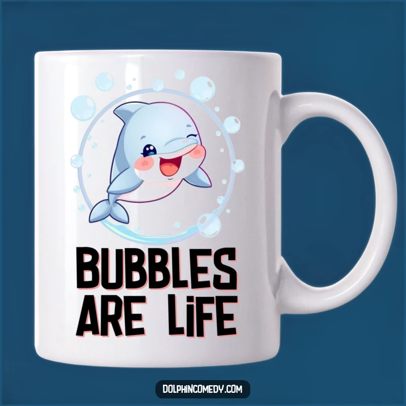 Funny Dolphin Bubble Leap Mug - Whimsical Ocean Lover's Gift