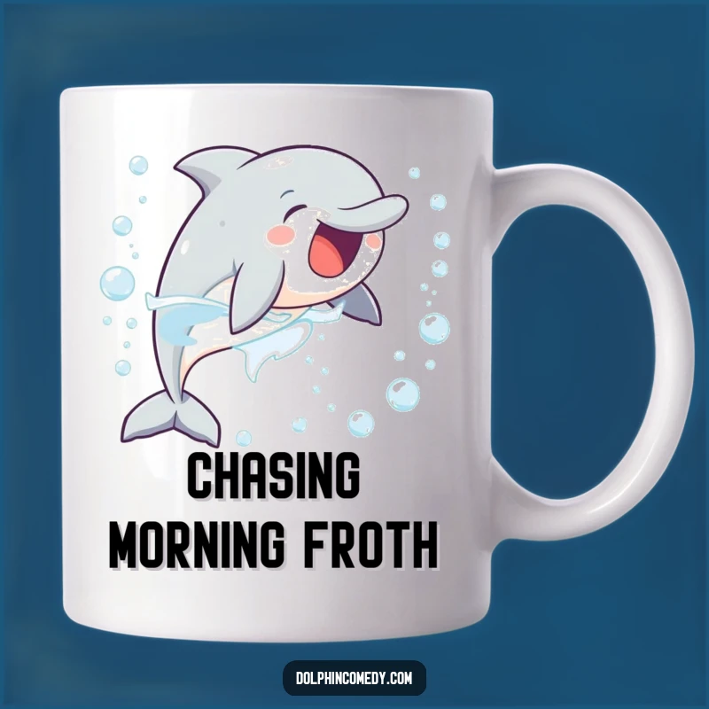 Funny Delighted Dolphin Bubble Mug: Exciting Ocean Fun, Perfect Hilarious Gift