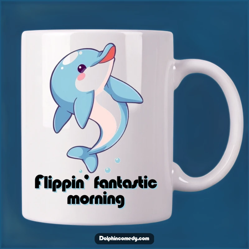 Funny Dolphin Somersault Mug - Eager Ocean Acrobat Gift