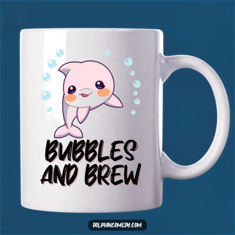 Funny Dolphin Bubble Ring Mug: Playful Marine Gift for Joyful Moments