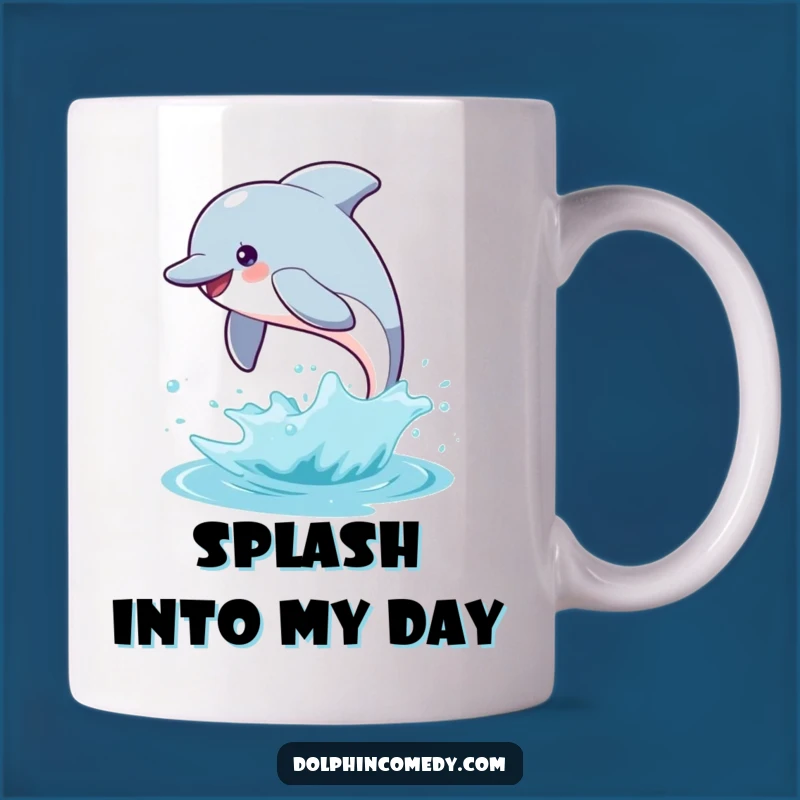 Funny Dolphin Leap Mug Joyful Gift for Ocean Lovers