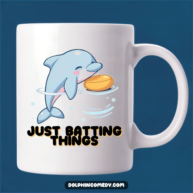 Funny Dolphin Nudge Mug: A Playful Design for a Hilarious Morning Brew