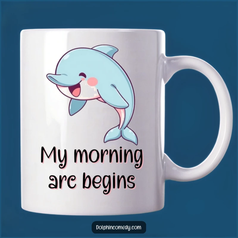 Funny Cheerful Dolphin Mug: Graceful Ocean Vibes, Perfect Humorous Gift