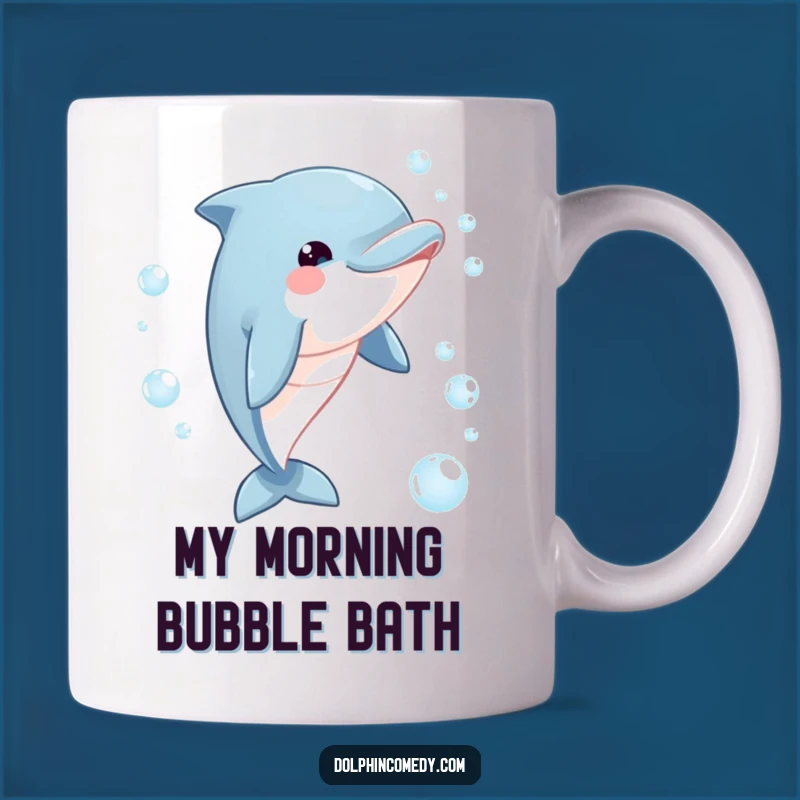 Funny Dolphin Chasing Bubbles Mug: A Hilarious Gift for Ocean Lovers