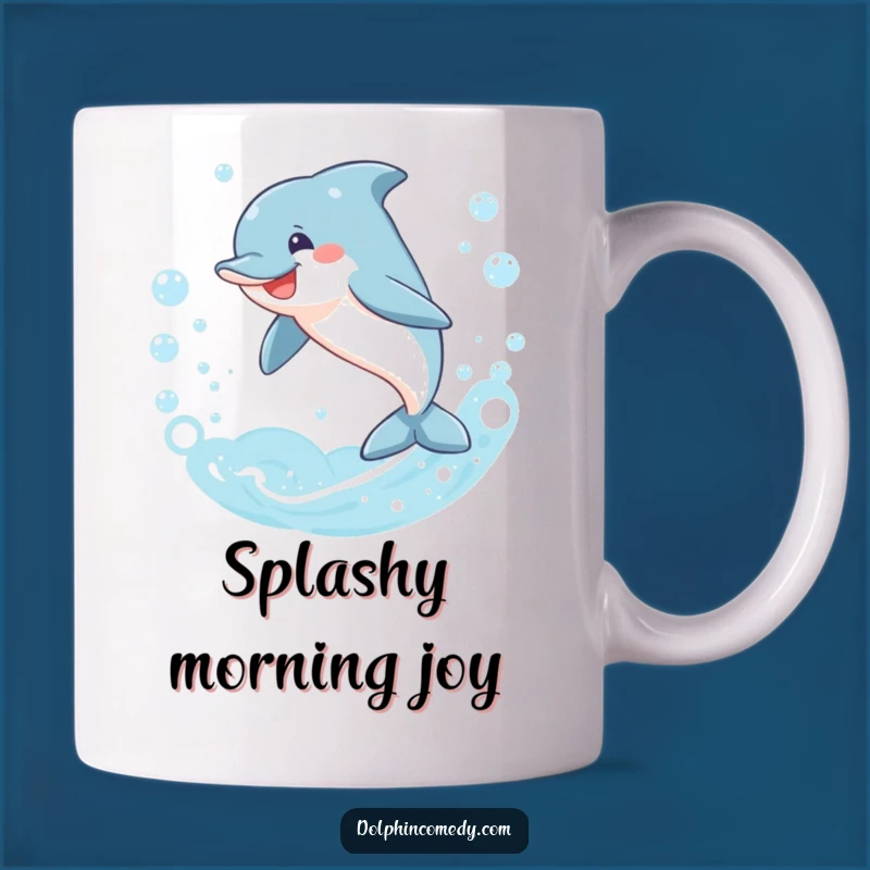 Funny Smiling Dolphin Bubbles Mug - Ocean Lover Funny Gift