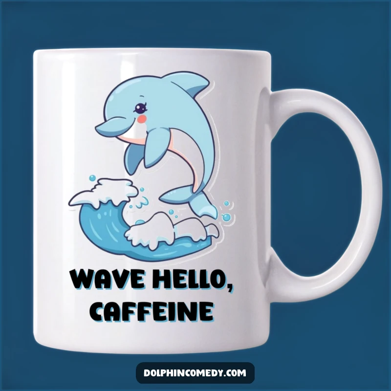 Funny Excited Dolphin Wave Leap Mug: A Hilarious Gift for Thrill-Seeking Ocean Lovers