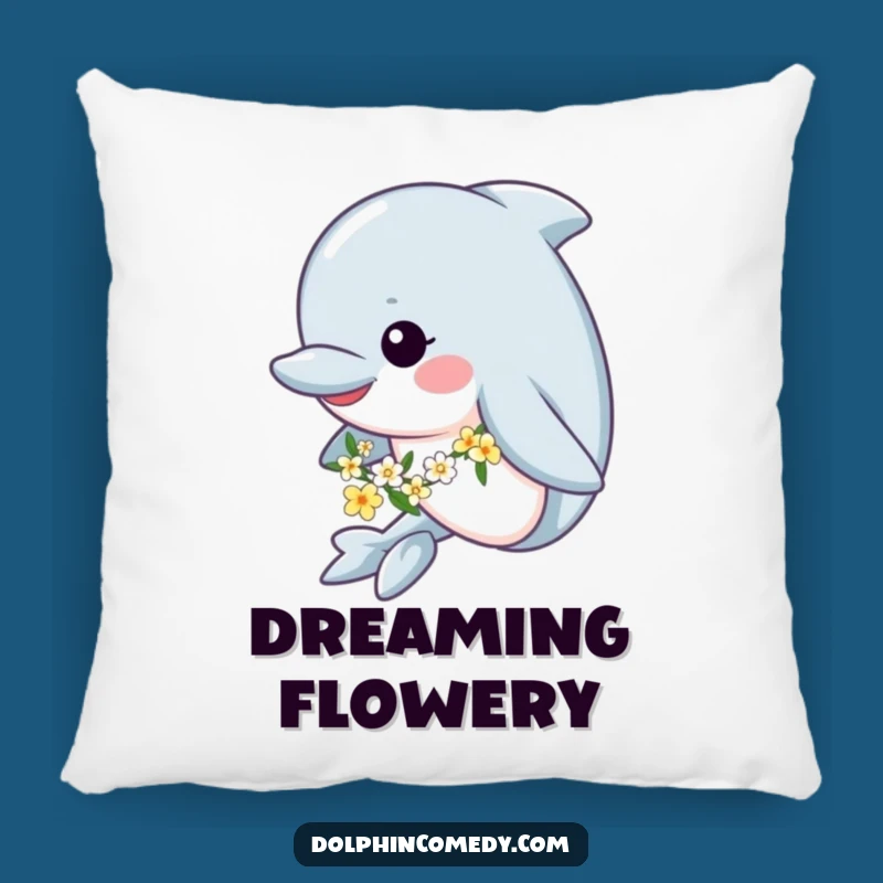 Funny Floral Dolphin Pillow: Cozy Blooms, Perfect Gift for Comfort