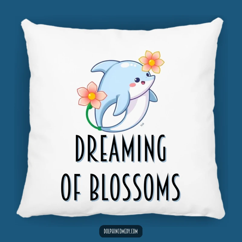 Elegant Dolphin Flower Pillow: Relax in Serene Ocean Style, Funny Gift