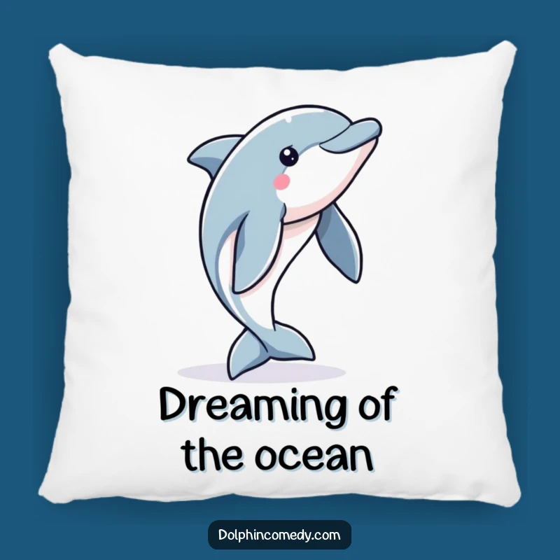Funny Dolphin Pillow: Cozy Comfort with Alert Ocean Vibes