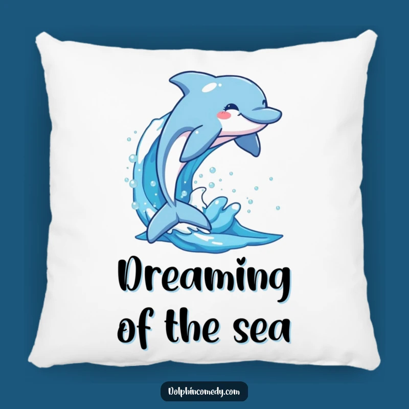 Funny Happy Dolphin Wave Pillow: Comfy Ocean Dreams