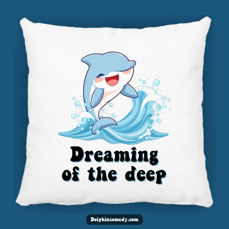Funny Joyful Dolphin Pillow - Cozy Humorous Ocean Decor Gift