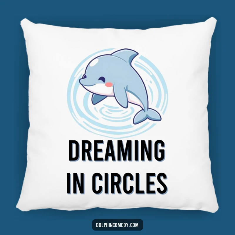 Funny Playful Dolphin Pillow - Cozy Swimming Circles Cushion