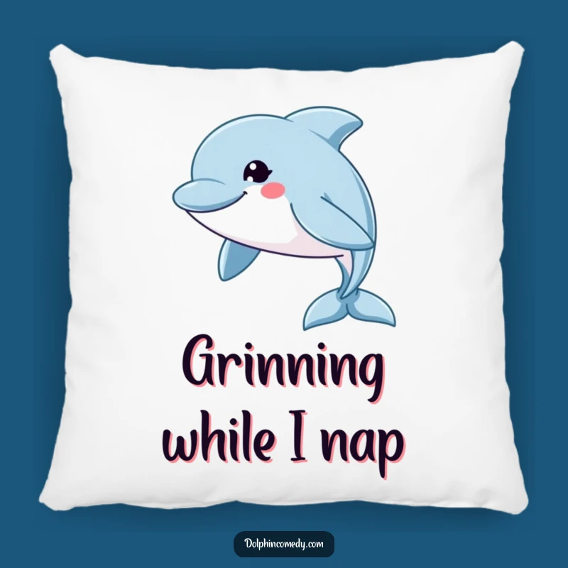 Funny Grinning Dolphin Pillow: Cozy Joy, Swift Swimmer Accent, Wonderful Funny Gift