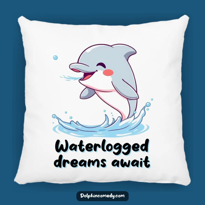 Funny Dolphin Pillow: Cuddle Up with an Excited Water-Spraying Dolphin