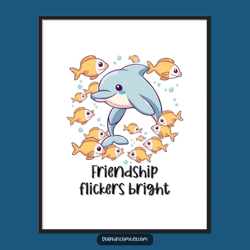 Funny Dolphin Fish Digital Art - Playful Decor Funny Gift