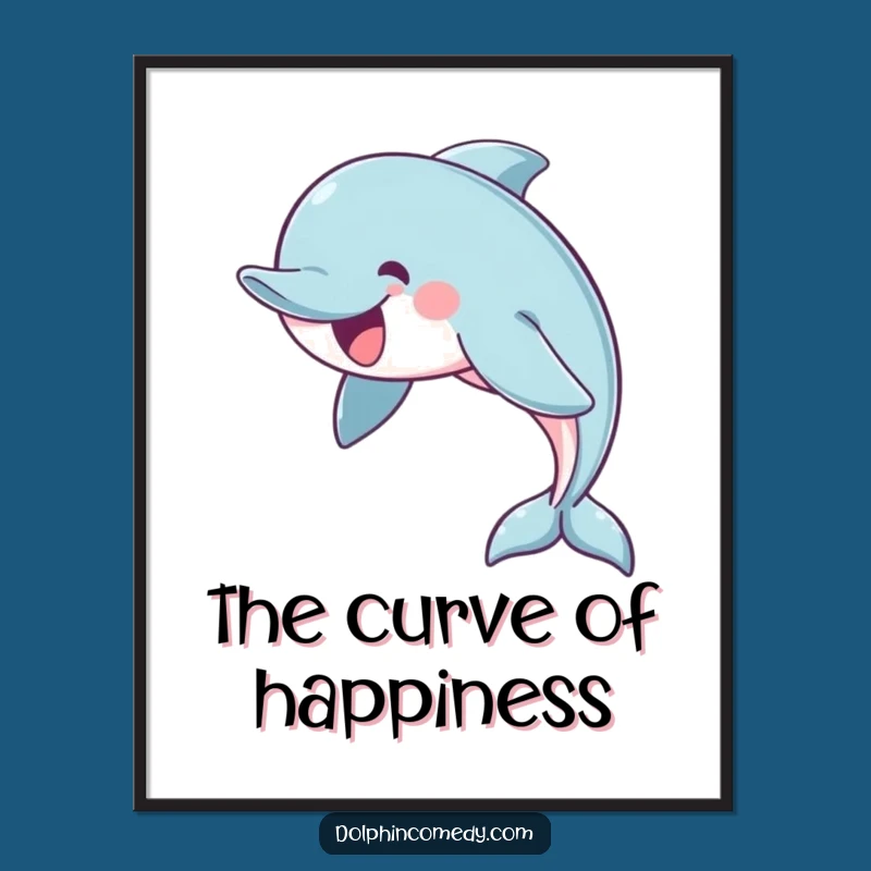Funny Cheerful Dolphin Digital Art: Instant Grace for Your Walls