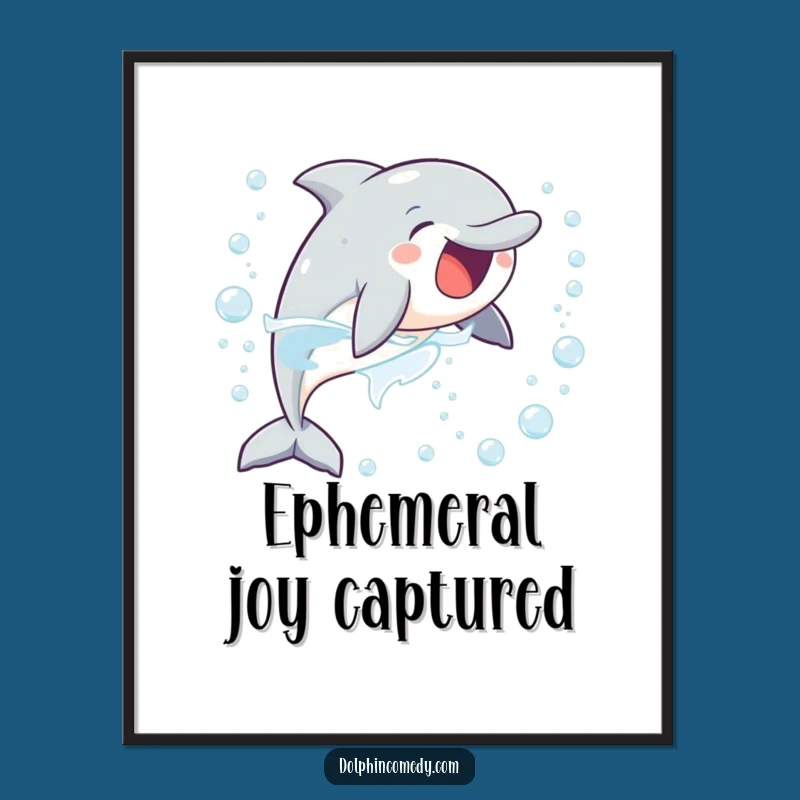 Funny Delighted Dolphin Digital Art: Instant Excitement for Your Walls
