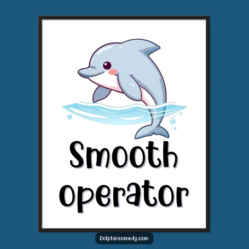 Funny Dolphin Glide Digital Art: Instant Ocean Decor, Perfect Gift for Art Lovers