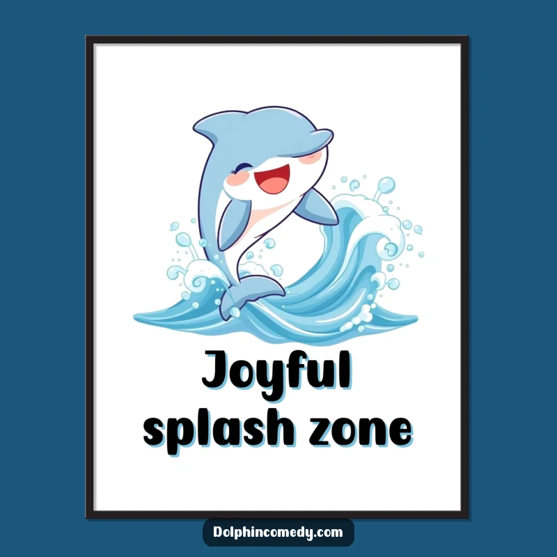 Funny Joyful Dolphin Digital Art - Instant Humorous Ocean Decor Download