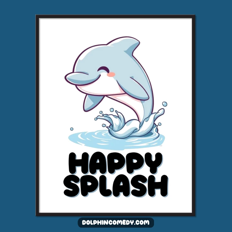 Funny Dolphin Digital Art Print: Capture the Joy of the Ocean Leap!