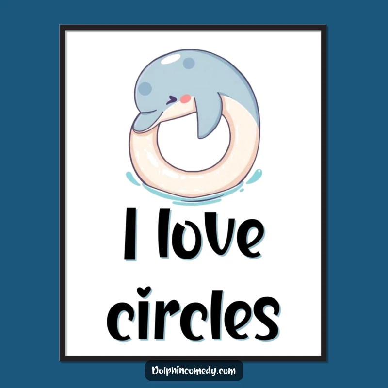 Funny Dolphin Ring Toss Digital Art: Hilarious Marine Moment, Instant Funny Gift Download