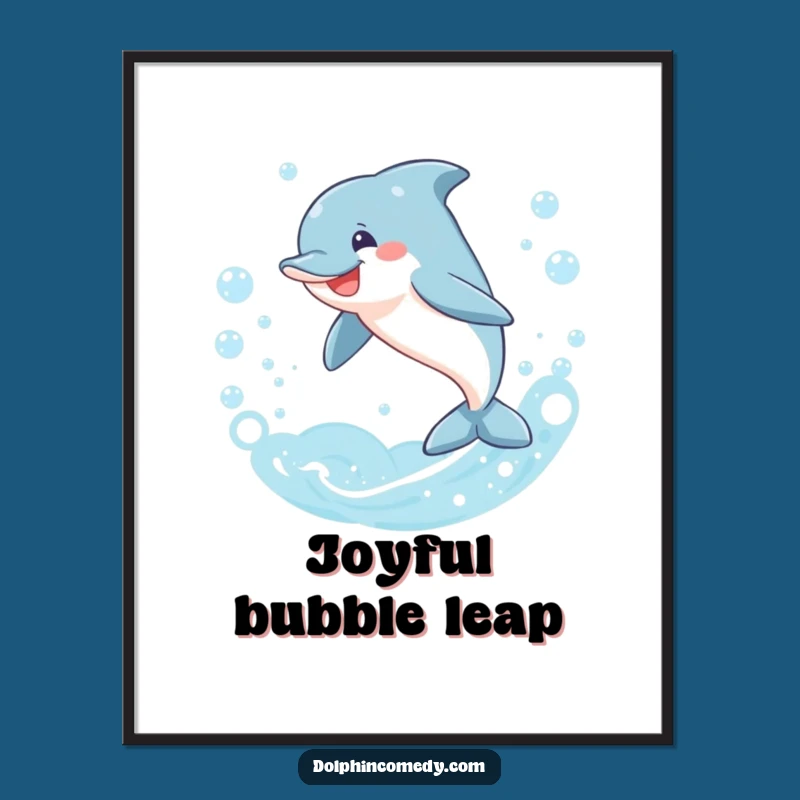 Funny Dolphin Bubbles Digital Art - Hilarious Ocean Art Print