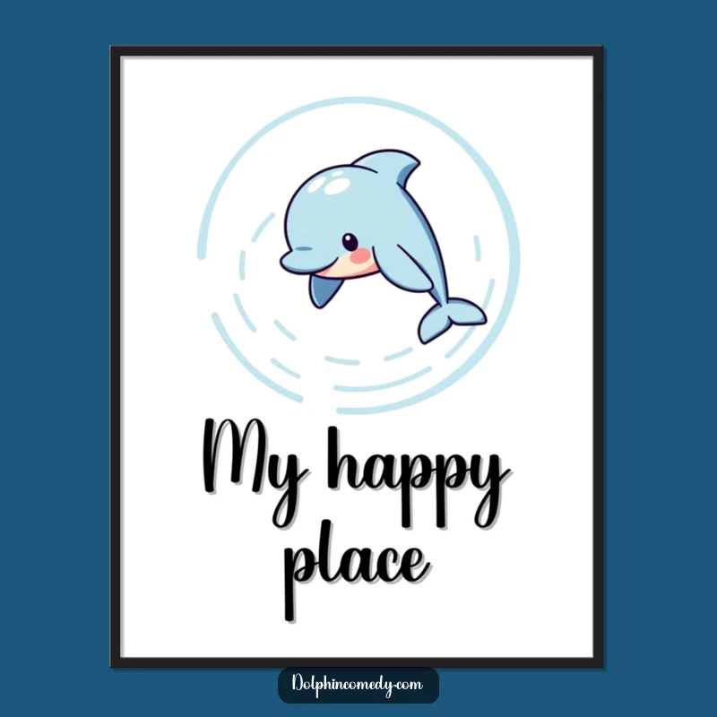 Funny Dolphin Digital Art: Playful Ripples for Instant Decor, Unique Funny Gift