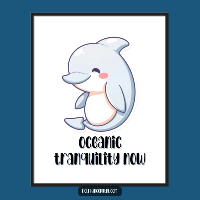 Funny Serene Dolphin Digital Art: Instant Ocean Peace for Your Walls