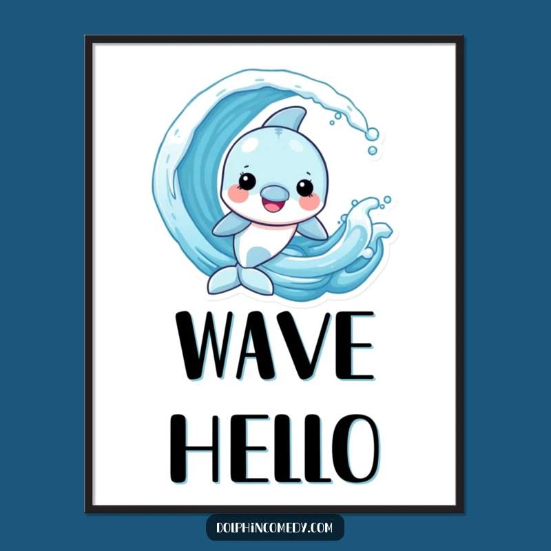 Funny Dolphin Wave Play Digital Art - Instant Ocean Joy Download!