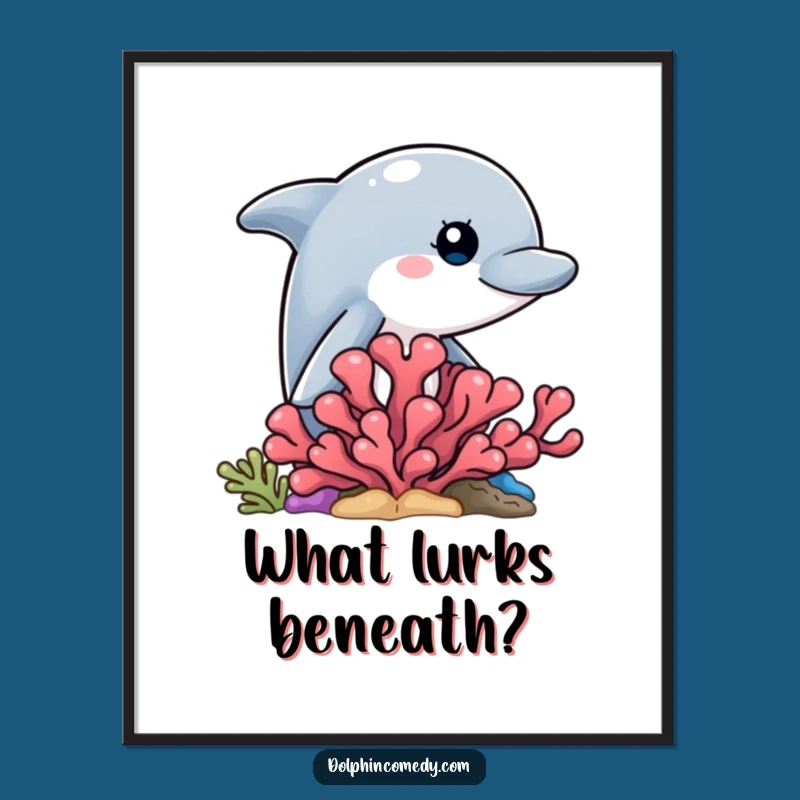 Funny Dolphin Peek Digital Print - Instant Download of Curious Dolphin Art, Decor Gift