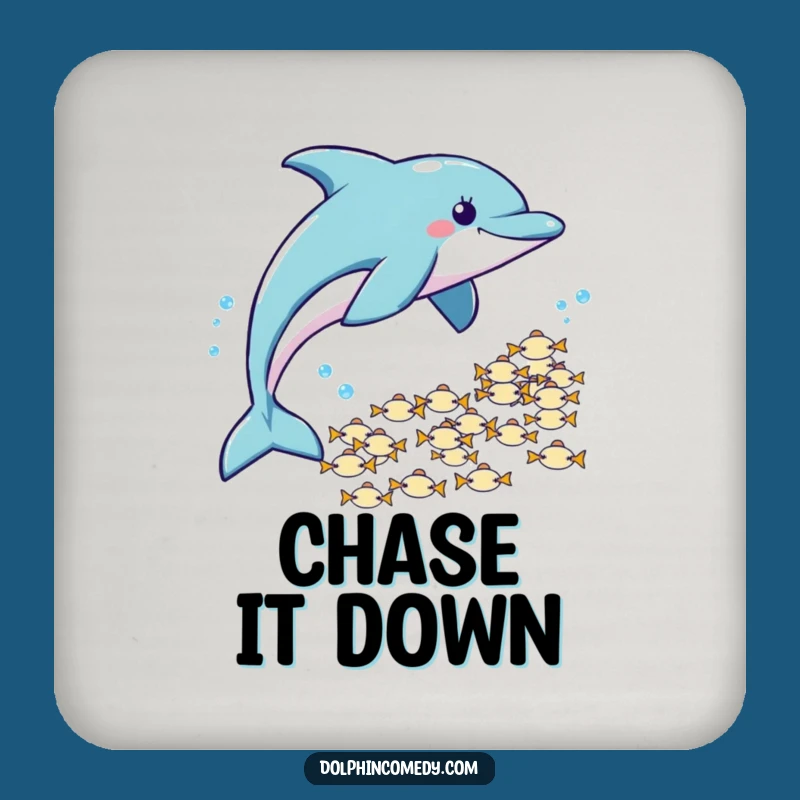 Funny Dolphin Fish Chase Coaster: Playful Style, Hunter Protection, Wonderful Funny Gift