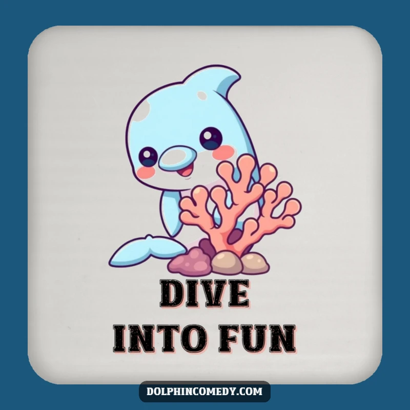 Funny Dolphin Drink Coaster: Curious Ocean Peek Coaster, Whimsical Funny Gift Protector